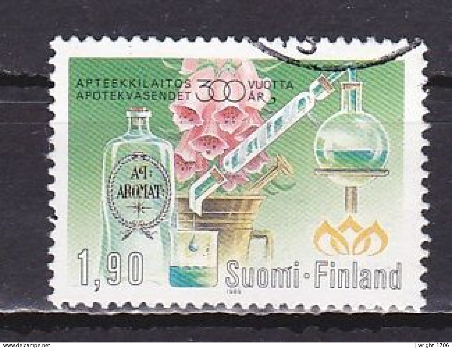 Finland, 1989, Finnish Pharmacies 300th Anniv, 1.90mk, USED - Used Stamps