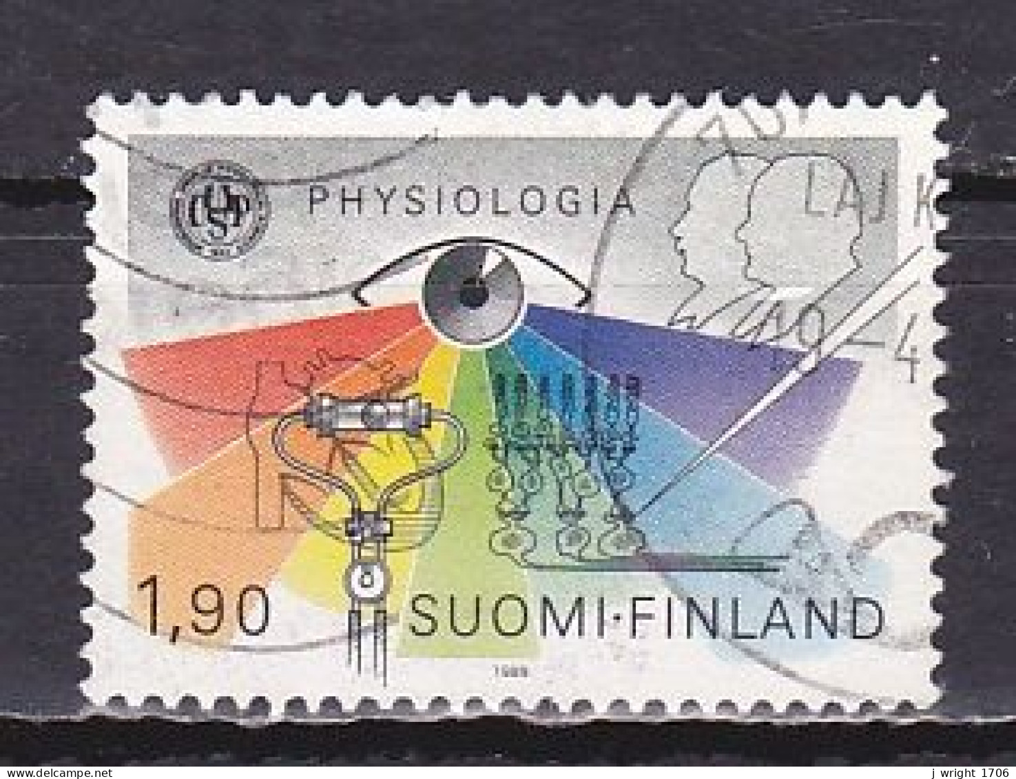 Finland, 1989, International Physiology Cong, 1.90mk, USED - Usados