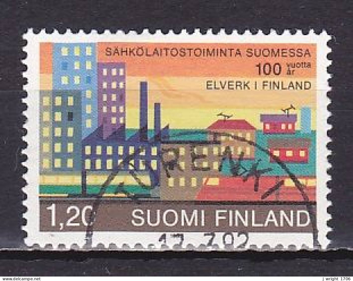 Finland, 1982, Electric Power Stations Centenary, 1.20mk, USED - Used Stamps