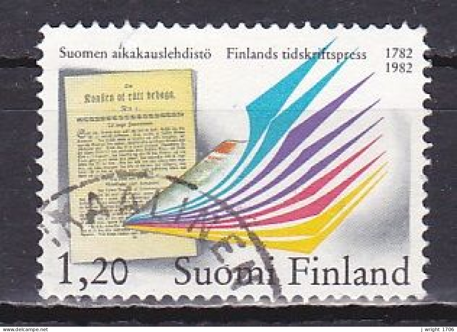 Finland, 1982, Finnish Periodicals Bicentenary, 1.20mk, USED - Gebraucht