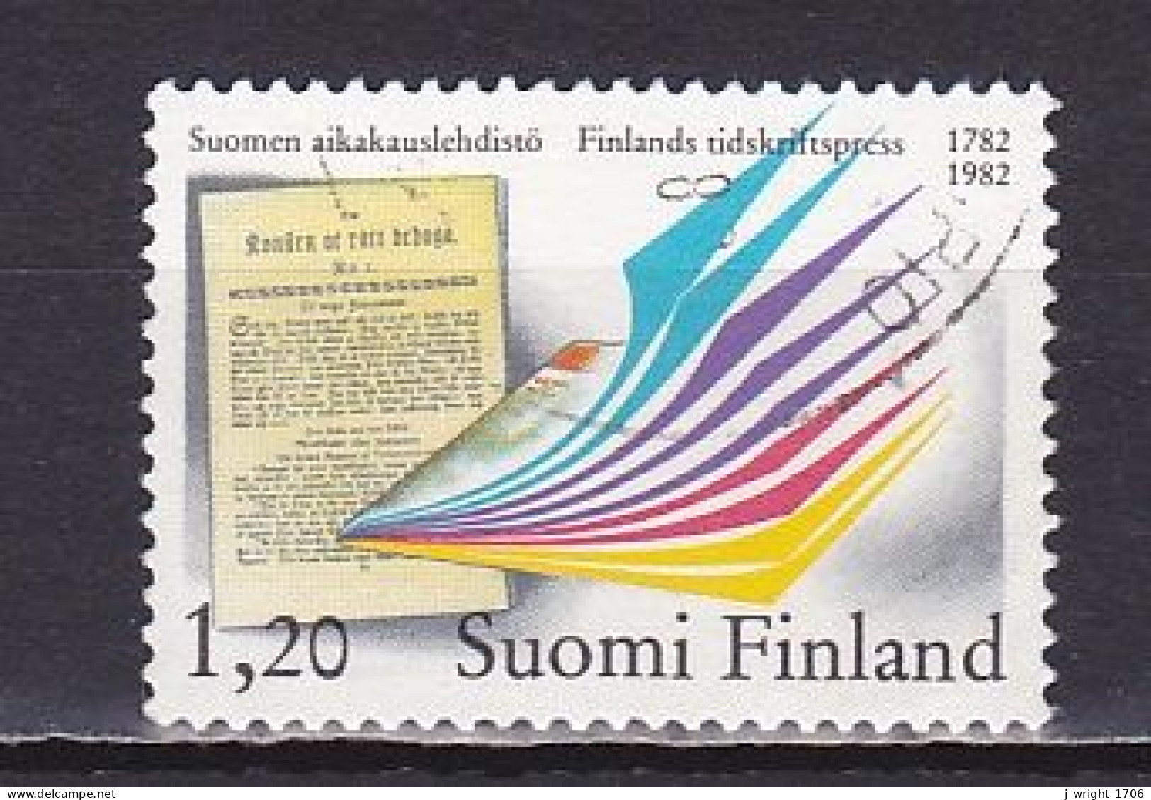 Finland, 1982, Finnish Periodicals Bicentenary, 1.20mk, USED - Oblitérés