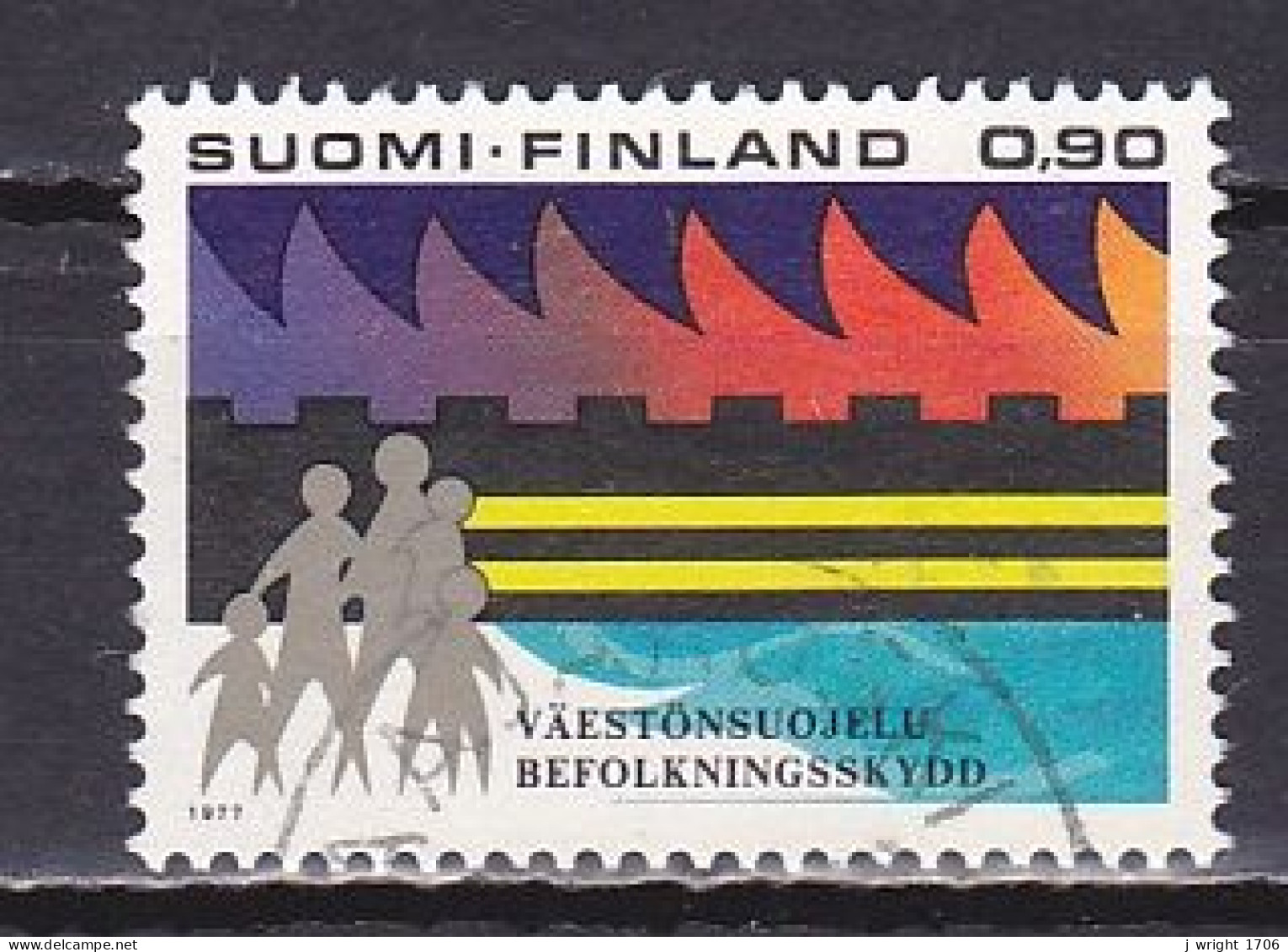 Finland, 1977, Civil Defence, 0.90mk, USED - Gebraucht