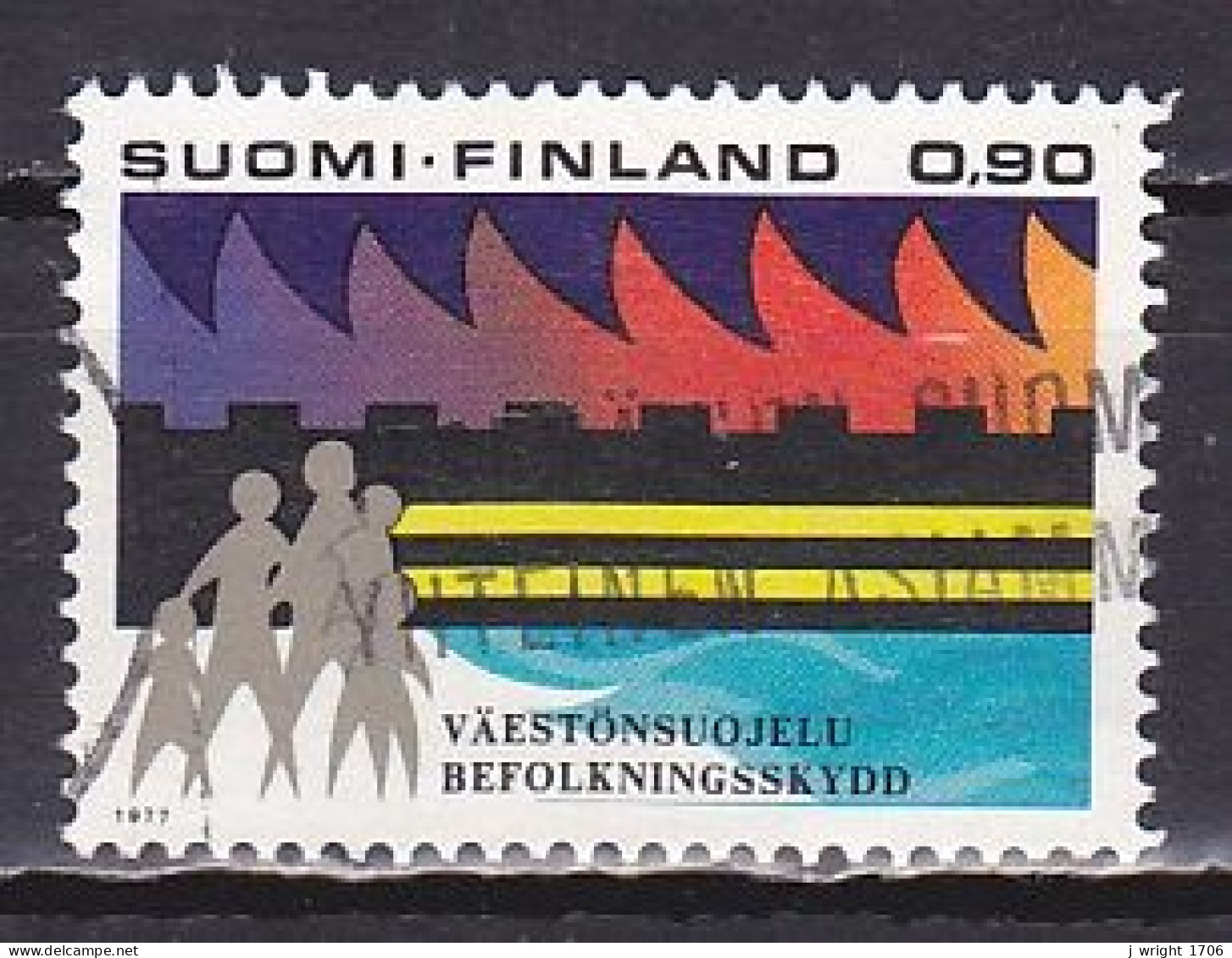 Finland, 1977, Civil Defence, 0.90mk, USED - Gebruikt