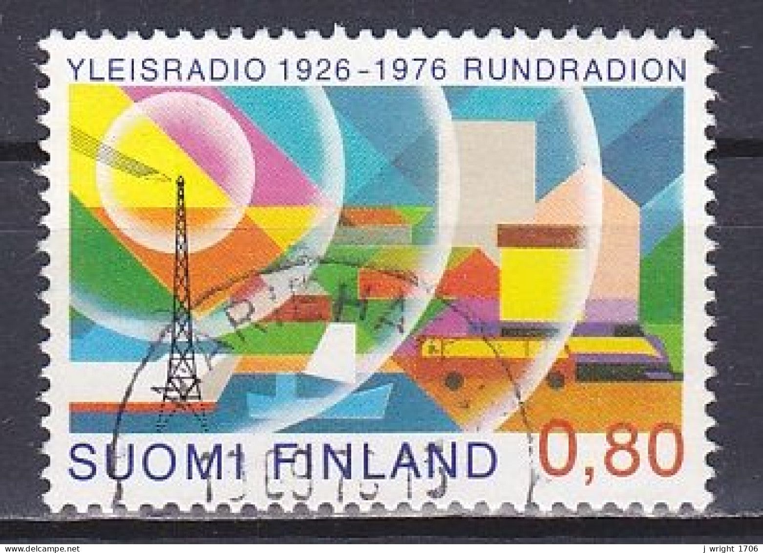 Finland, 1976, Radio Broadcasting In Finland 50th Anniv, 0.80mk, USED - Gebruikt