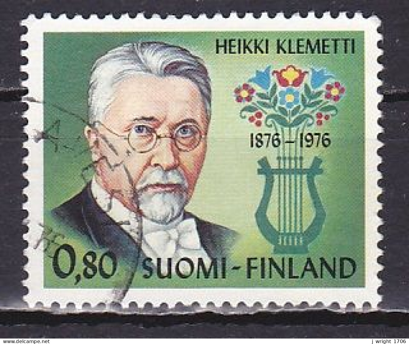 Finland, 1976, Heikki Klemetti, 0.80mk, USED - Usados