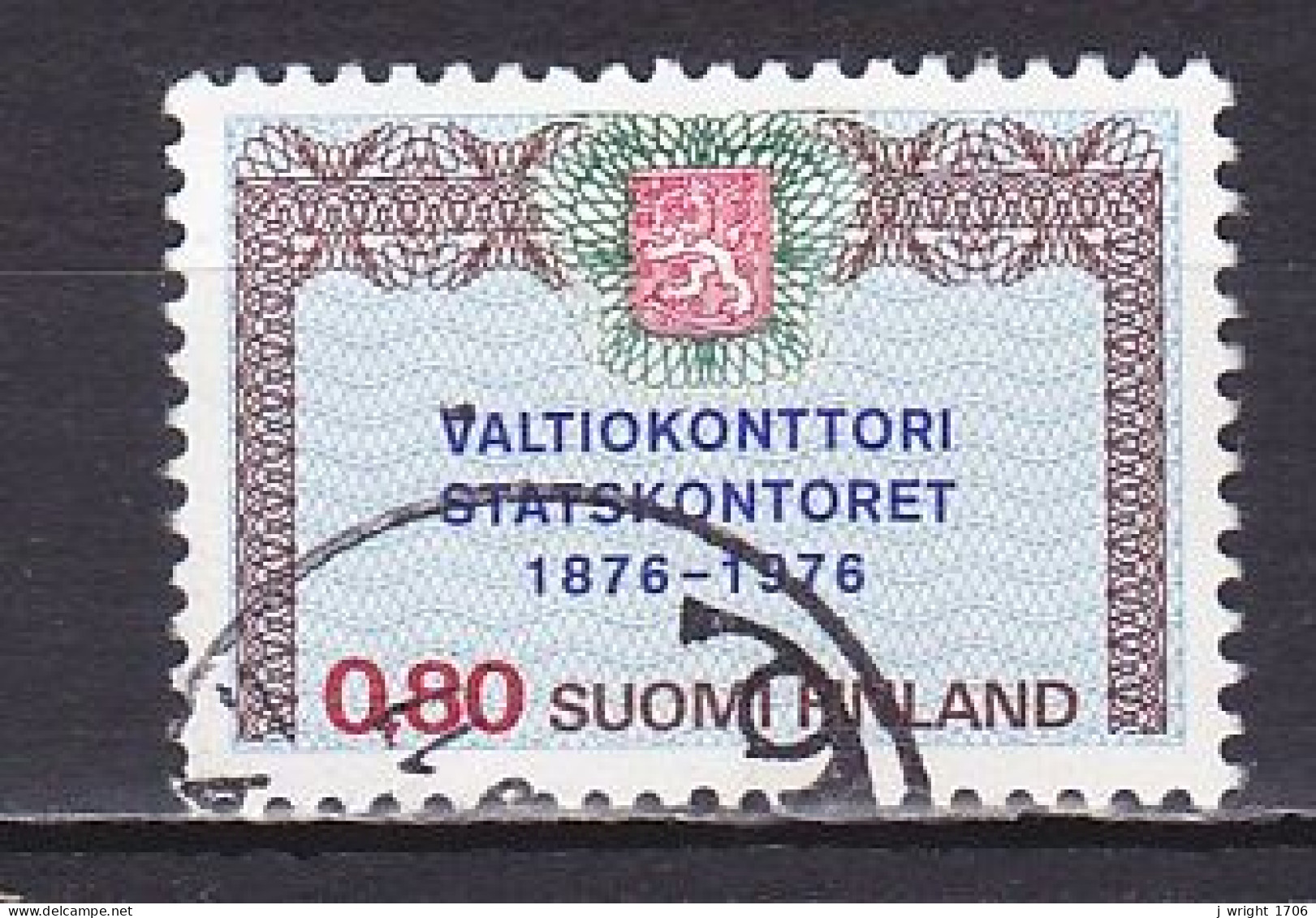 Finland, 1976, State Treasury Centenary, 0.80mk, USED - Usados