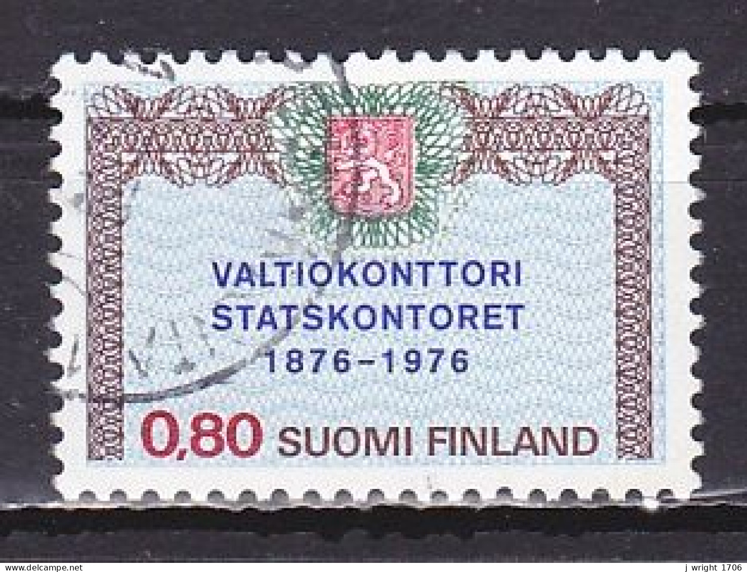 Finland, 1976, State Treasury Centenary, 0.80mk, USED - Gebraucht