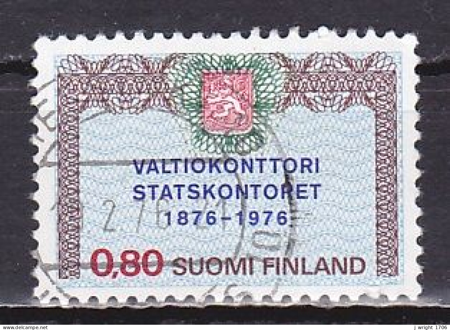 Finland, 1976, State Treasury Centenary, 0.80mk, USED - Usados