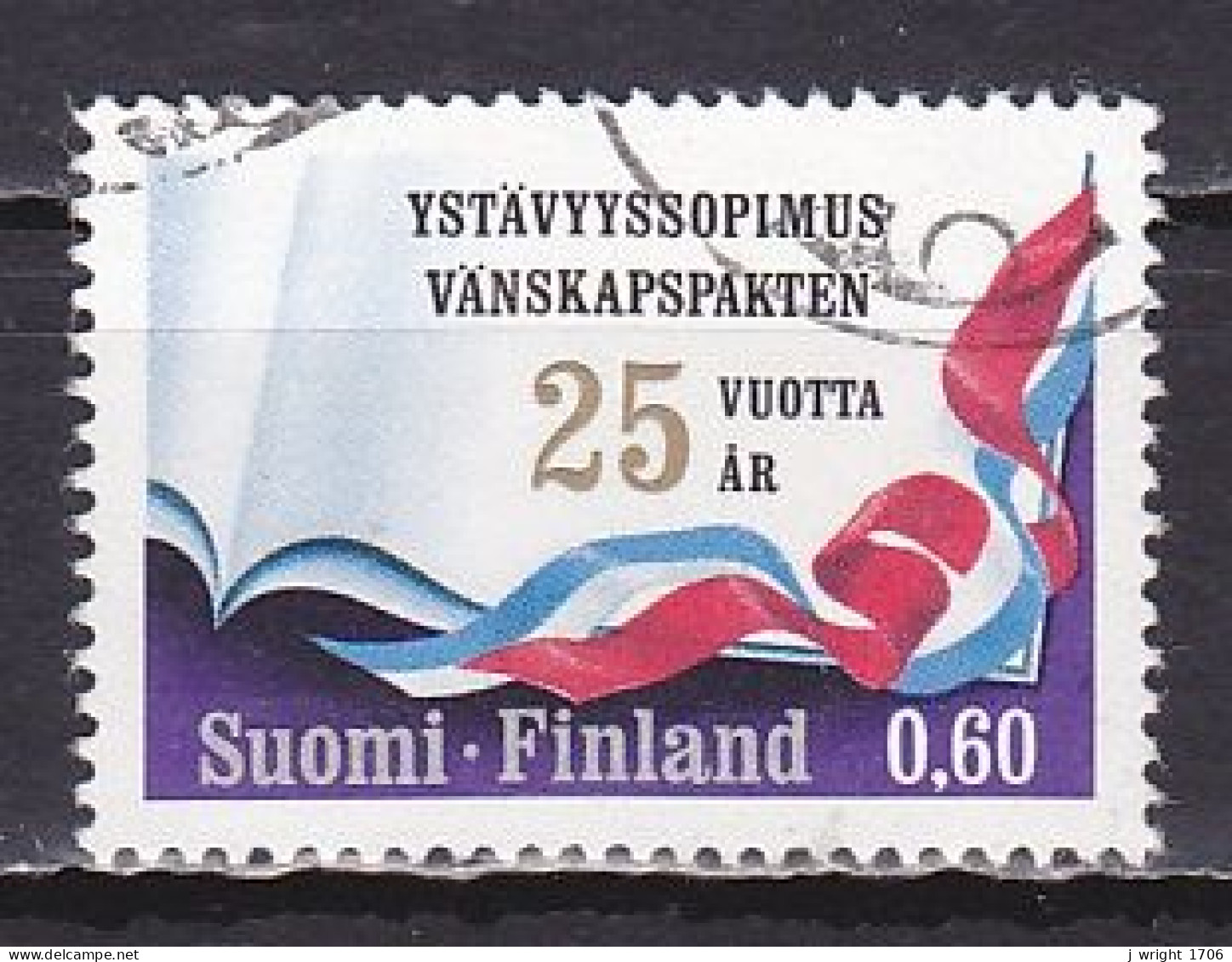 Finland, 1973, Soviet-Finnish Friendship Treaty 25th Anniv, 0.60mk, USED - Gebruikt