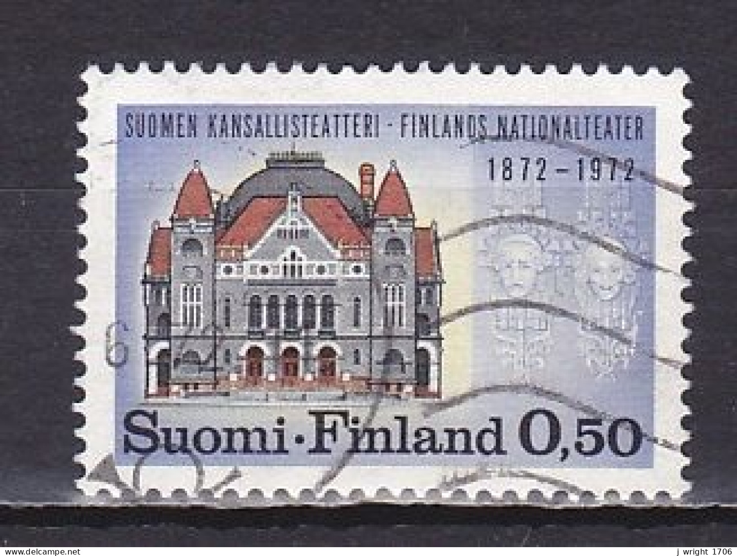 Finland, 1972, National Theatre Centenary, 0.50mk, USED - Usados