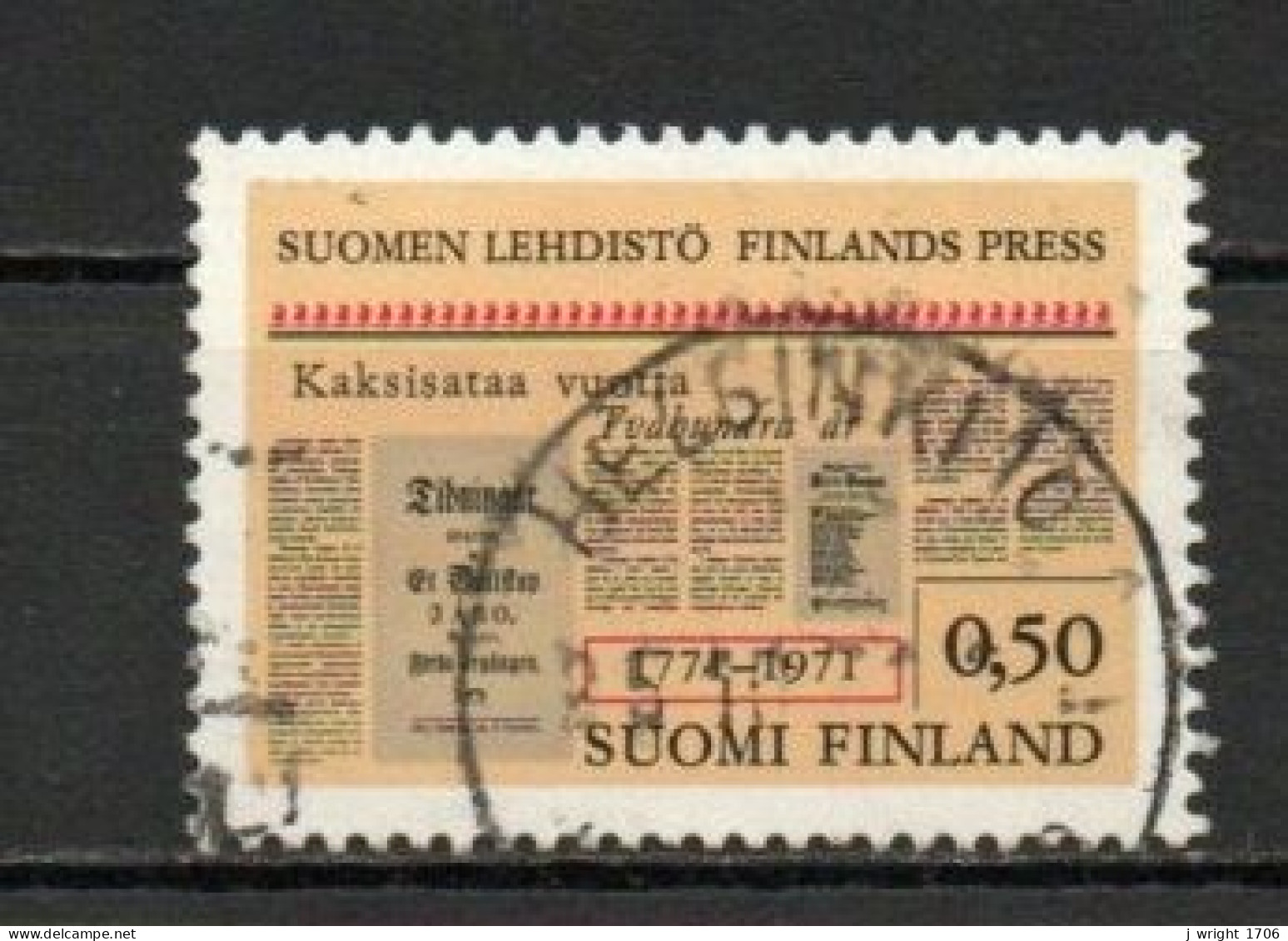 Finland, 1971, Finnish Press 200th Anniv, 0.50mk, USED - Used Stamps