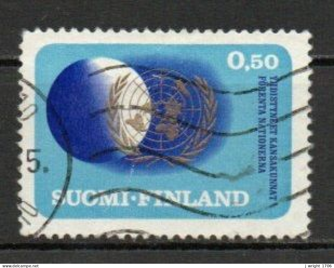 Finland, 1970, United Nations UN 25th Anniv, 0.50mk, USED - Gebruikt