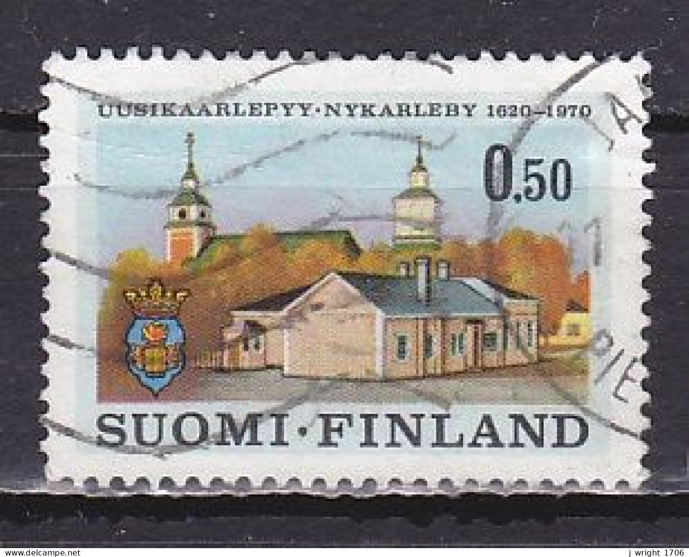 Finland, 1970, Uuskaarlepyy/Nykarleby 350th Anniv, 0.50mk, USED - Oblitérés