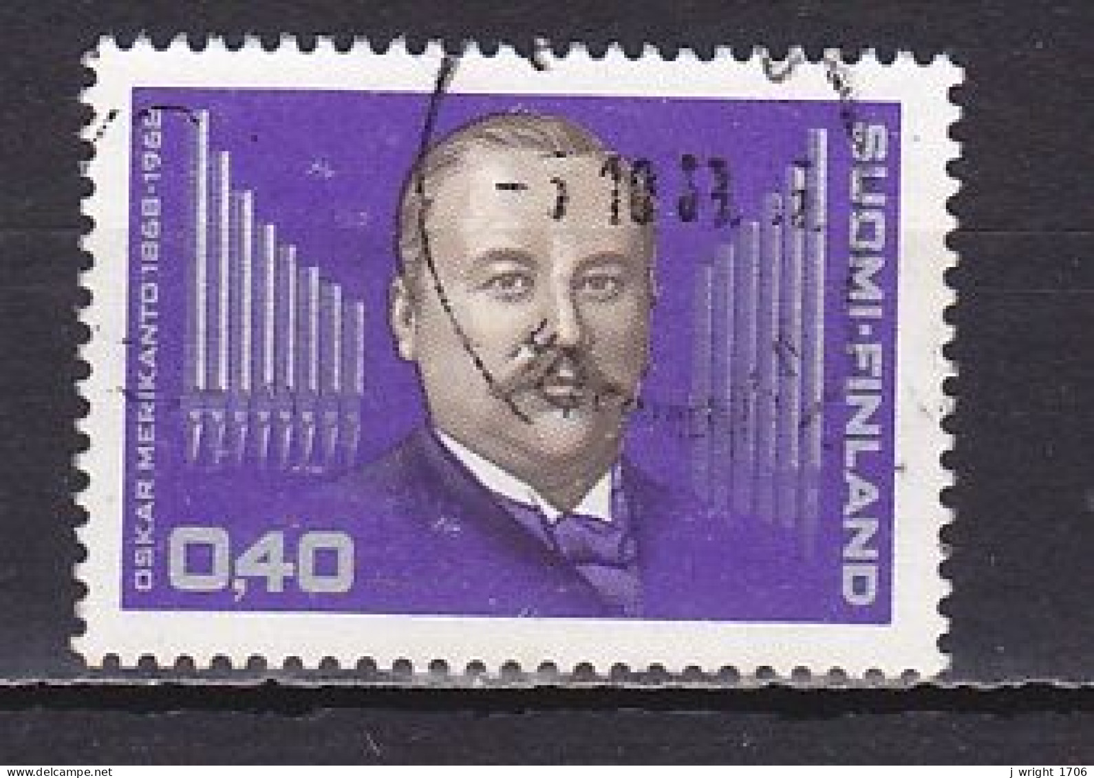 Finland, 1968, Oskar Merikanto, 0.40mk, USED - Used Stamps