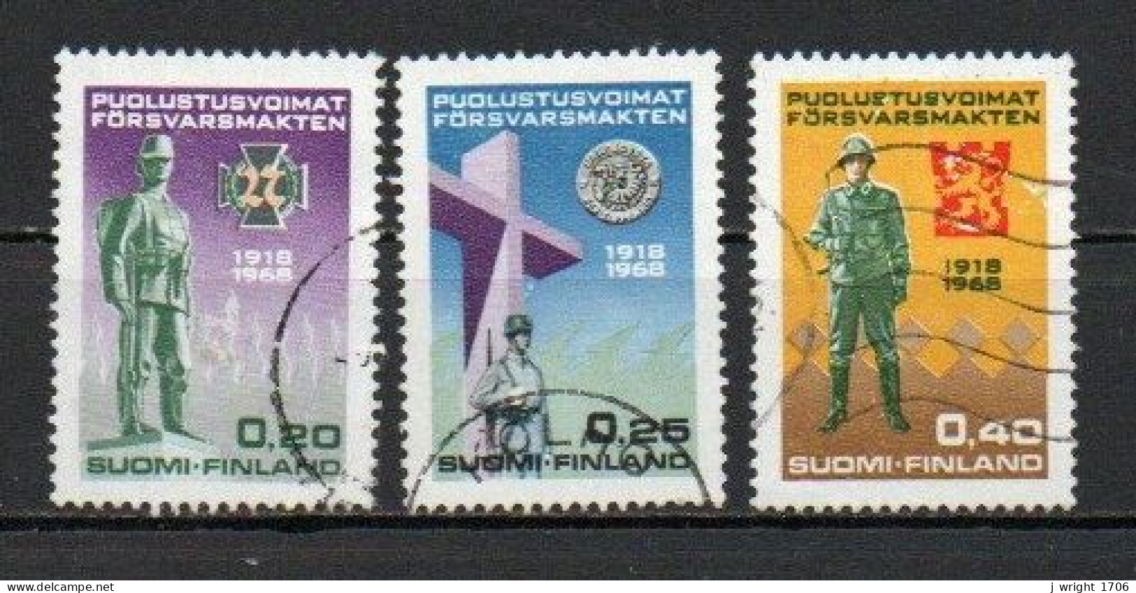 Finland, 1968, National Defence Forces 50th Anniv, Set, USED - Gebraucht