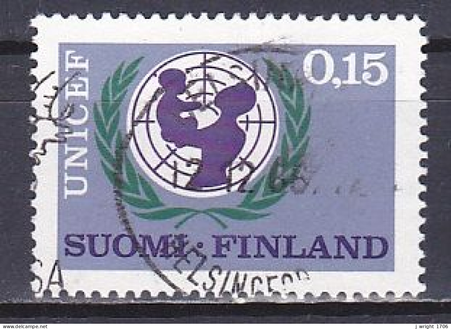 Finland, 1966, UNICEF 20th Anniv, 0.15mk, USED - Oblitérés