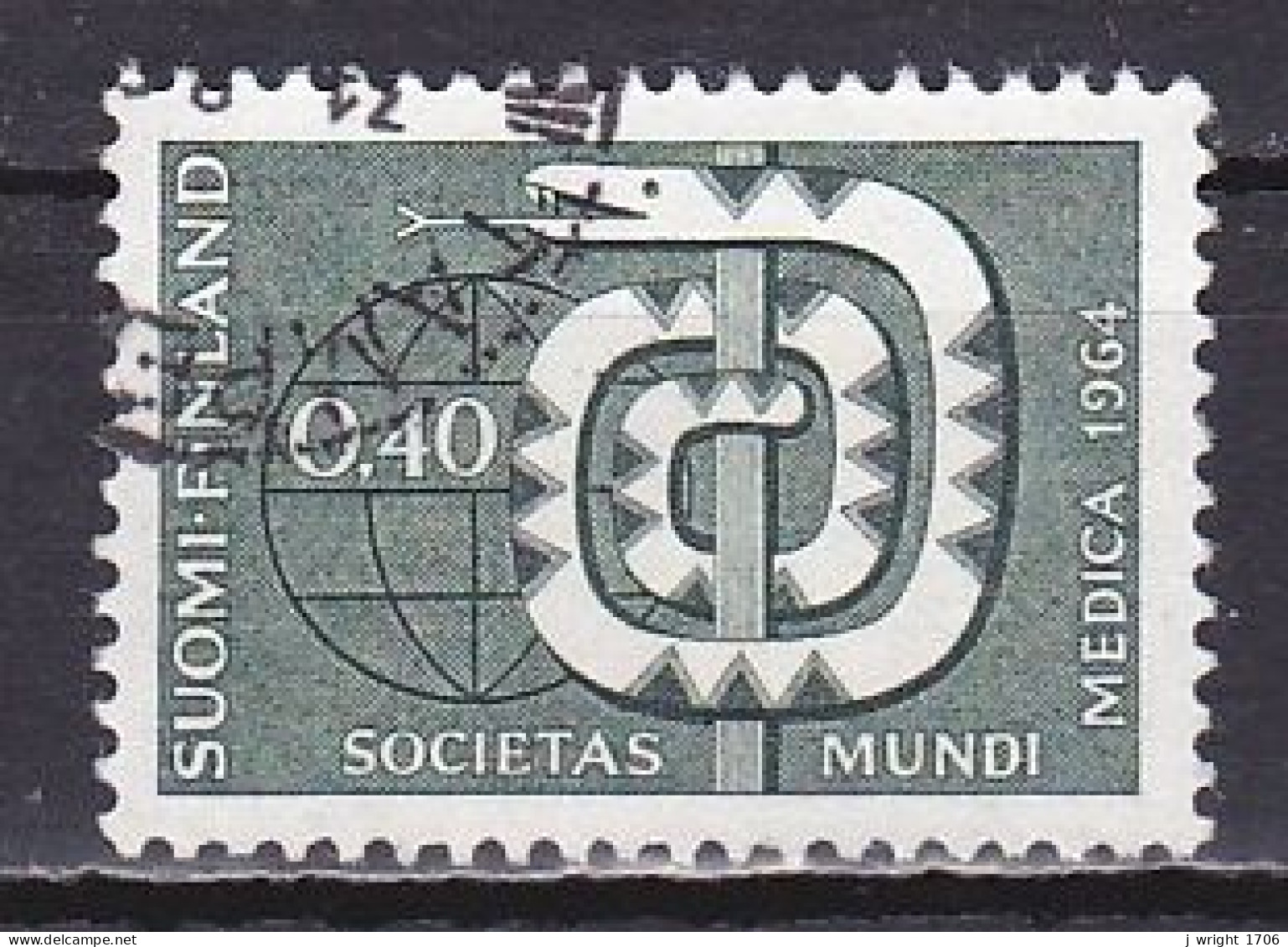Finland, 1964, World Medical Assoc. Cong, 0.40mk, USED - Used Stamps