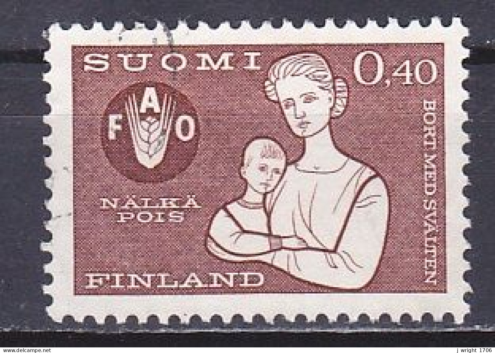 Finland, 1963, Freedom From Hunger, 0.40mk, USED - Used Stamps