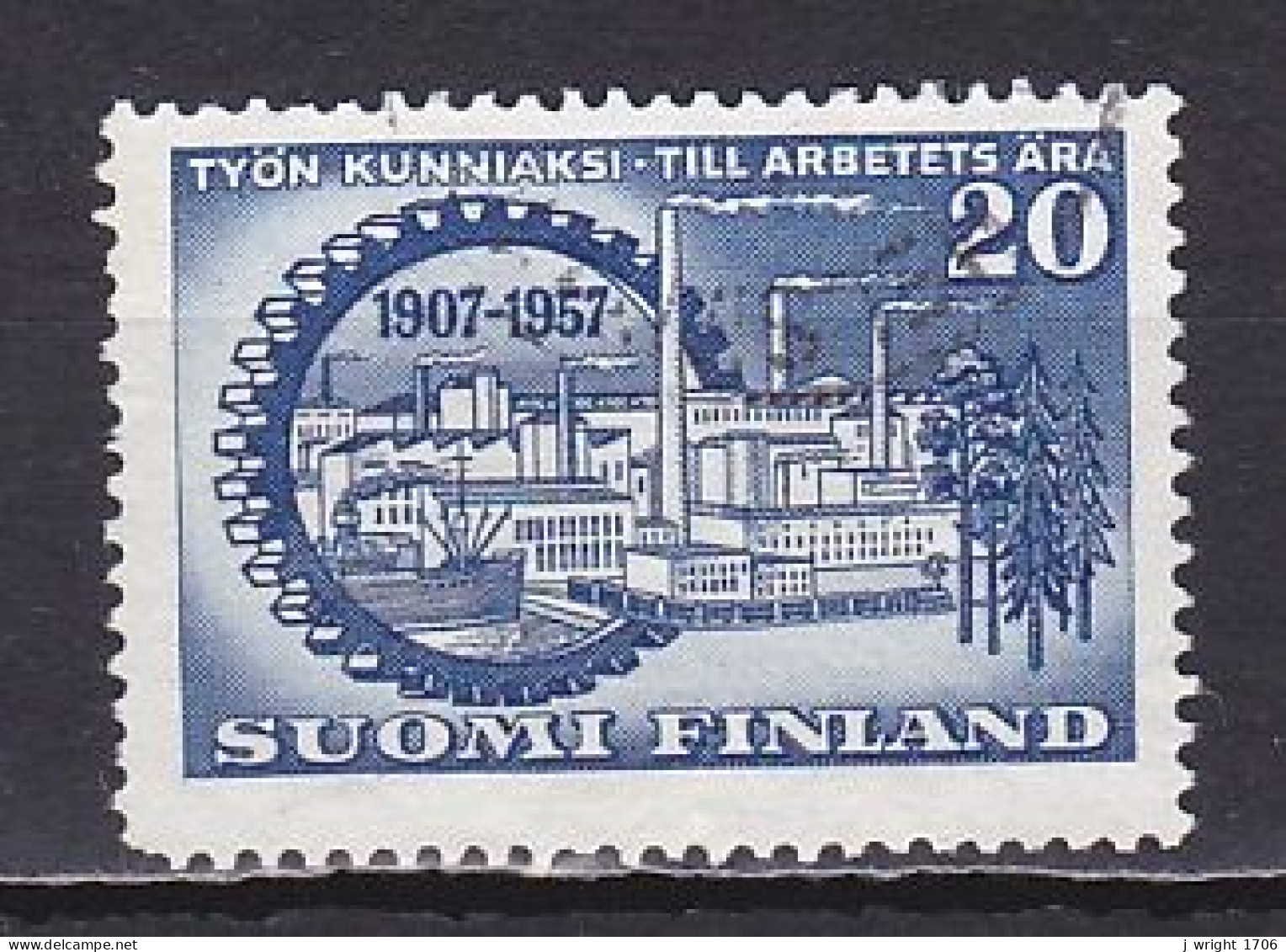 Finland, 1957, Central Federation Of Empolyers 50th Anniv, 20mk, USED - Usados