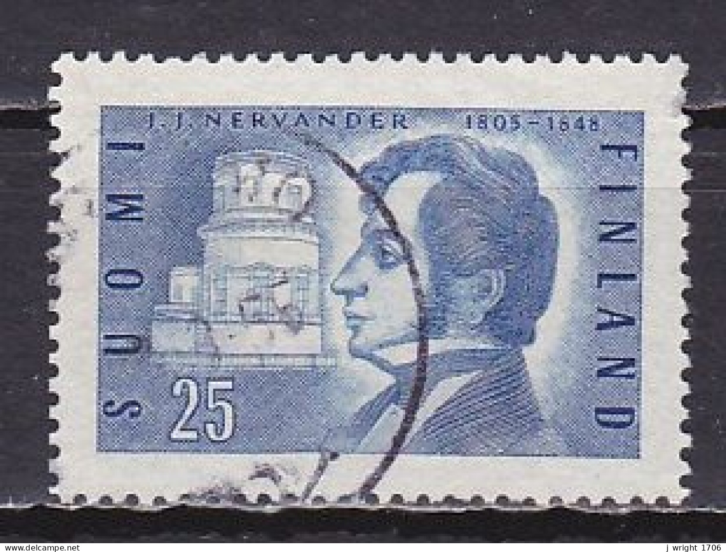 Finland, 1955, J. J. Nervander, 25mk, USED - Oblitérés