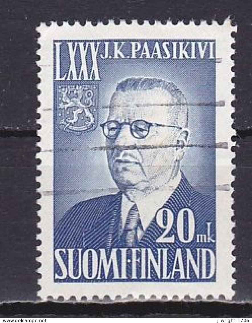 Finland, 1950, Pres Juho H. Paasikivi 80th Anniv, 20mk, USED - Usados