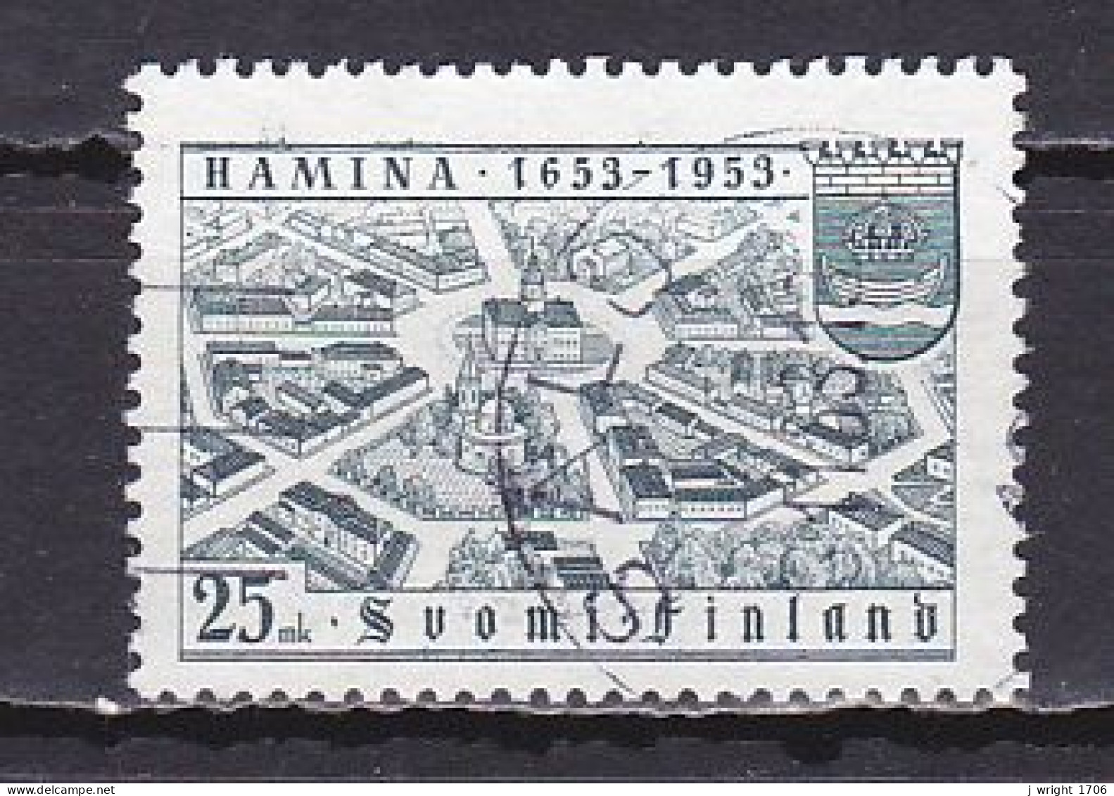 Finland, 1953, Hamina/Fredrikshamn 300th Anniv, 25mk, USED - Gebraucht