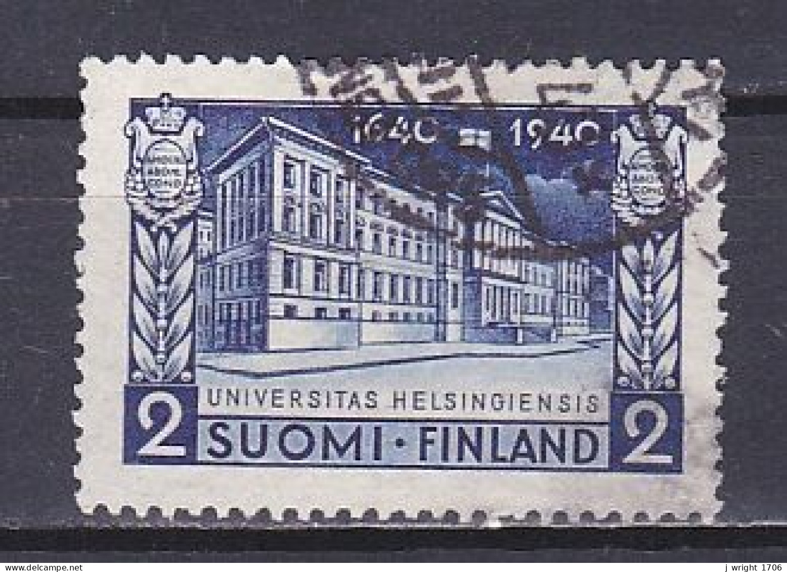 Finland, 1940, Helsinki University 300th Anniv, 2mk, USED - Usados