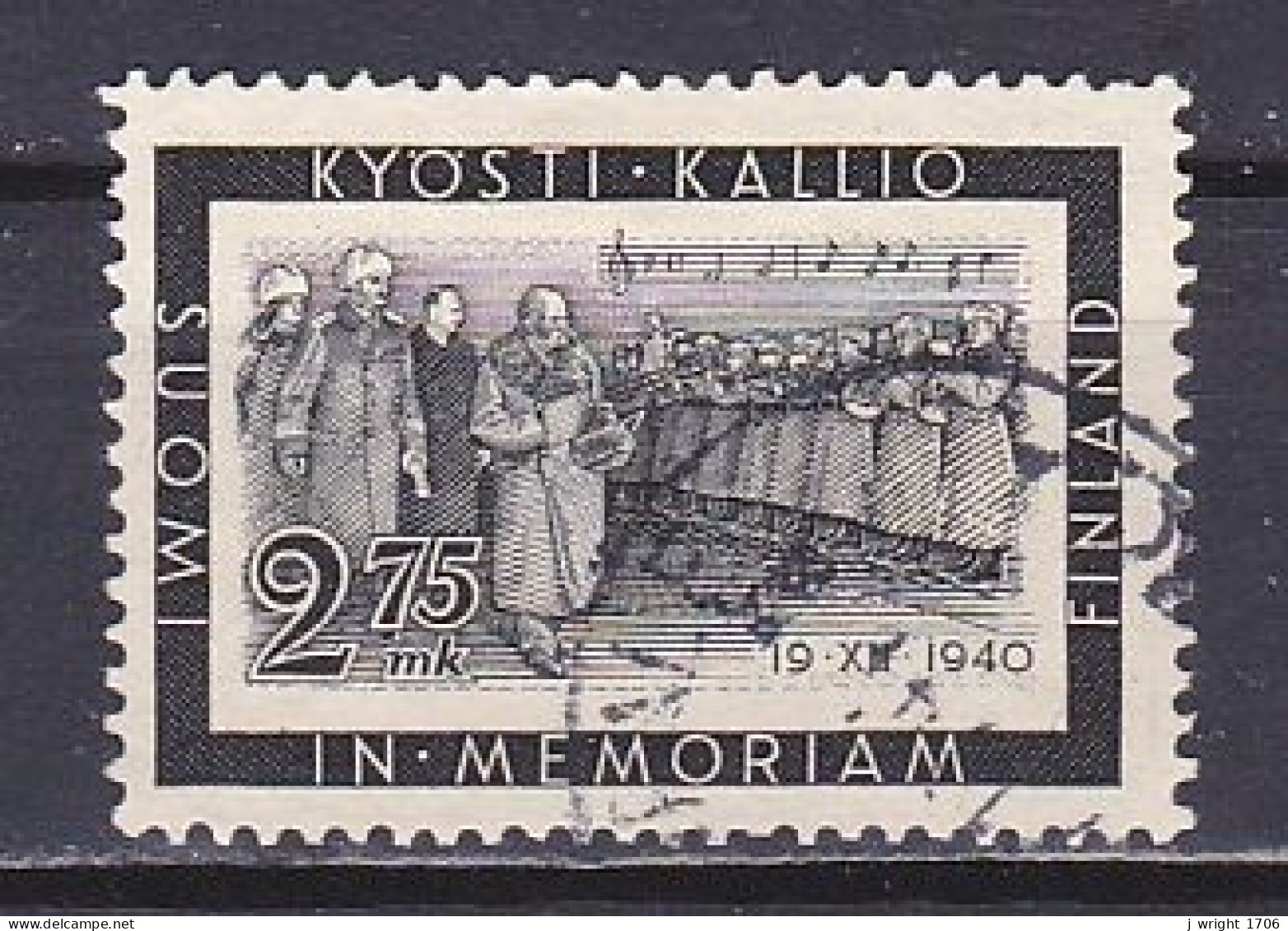 Finland, 1941, Pres. Kyösti Kallio Memorial, 2.75mk, USED - Oblitérés