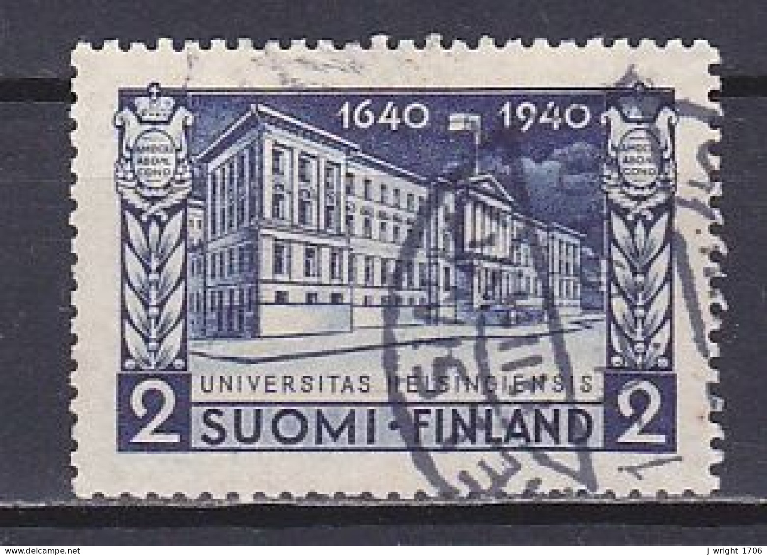 Finland, 1940, Helsinki University 300th Anniv, 2mk, USED - Oblitérés