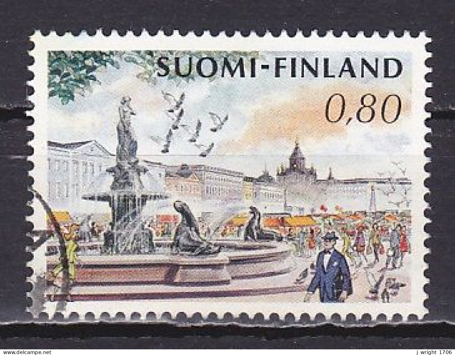 Finland, 1976, Helsinki Market Square, 0.80mk, USED - Used Stamps