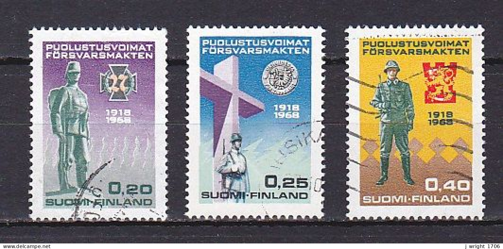 Finland, 1968, National Defence Forces 50th Anniv, Set, USED - Used Stamps