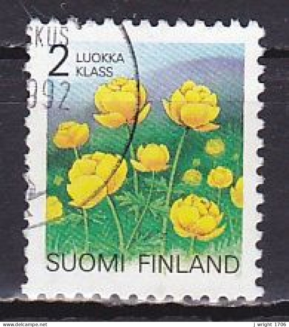 Finland, 1992, Regional Flowers/Globe Flower, 2nd Class, USED - Usados