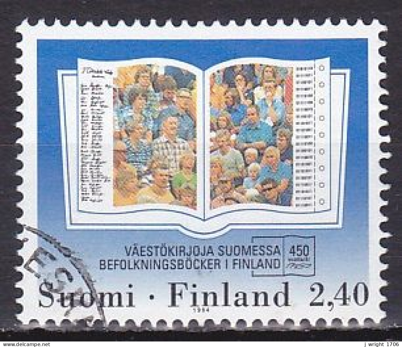 Finland, 1994, Population Registers 450th Anniv, 2.40mk, USED - Used Stamps