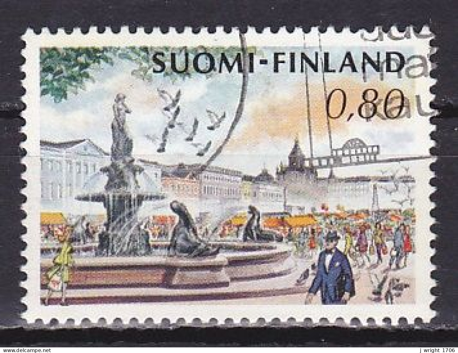 Finland, 1976, Helsinki Market Square, 0.80mk, USED - Usados