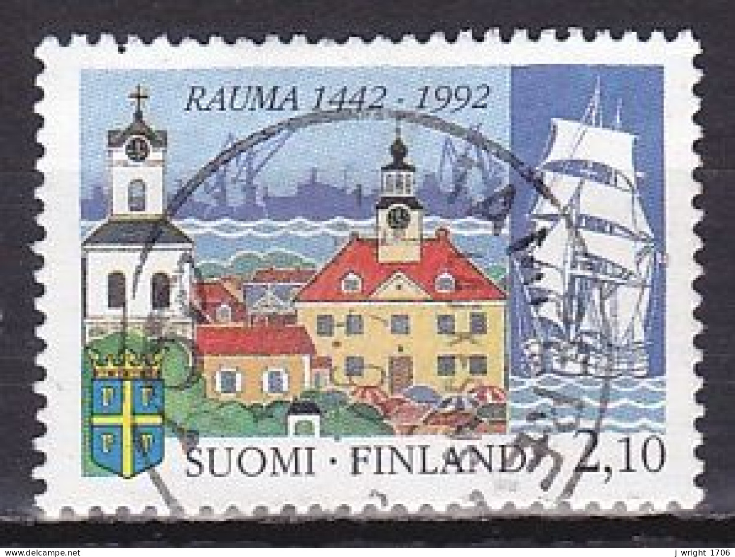 Finland, 1992, Rauma 550th Anniv, 2.10mk, USED - Gebruikt