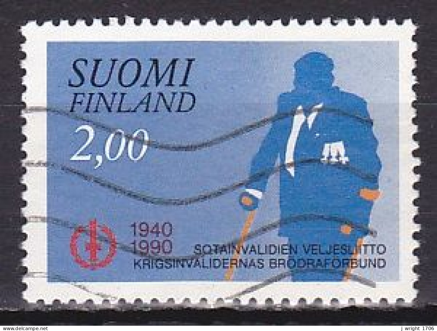 Finland, 1990, Disabled Veterans Assoc. 50th Anniv, 2.00mk, USED - Gebruikt