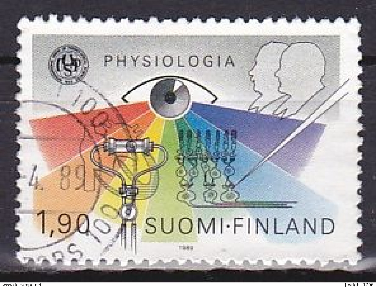 Finland, 1989, International Physiology Cong, 1.90mk, USED - Gebruikt