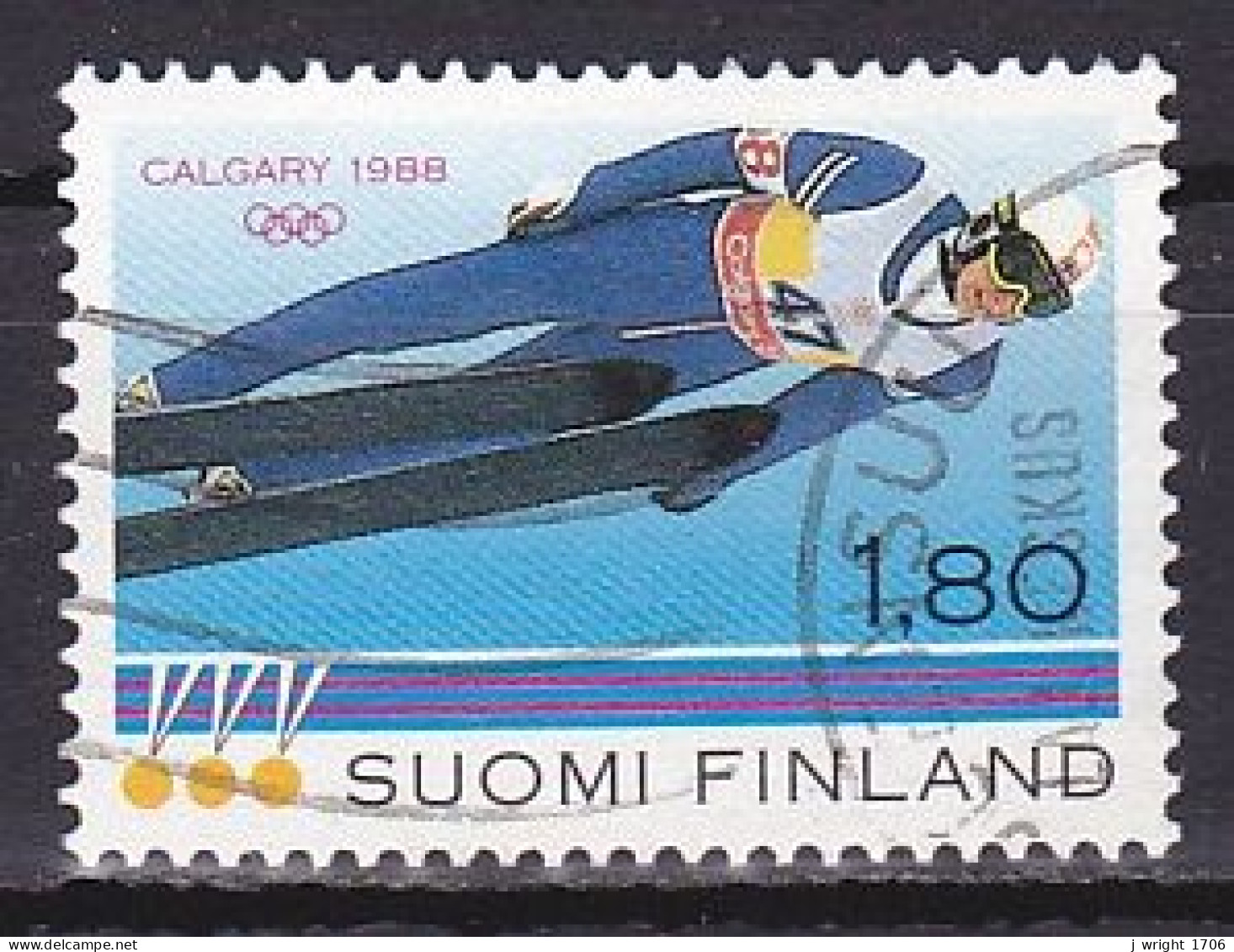 Finland, 1988, Winter Olympics Finnish Athelets, 1.80mk, USED - Used Stamps