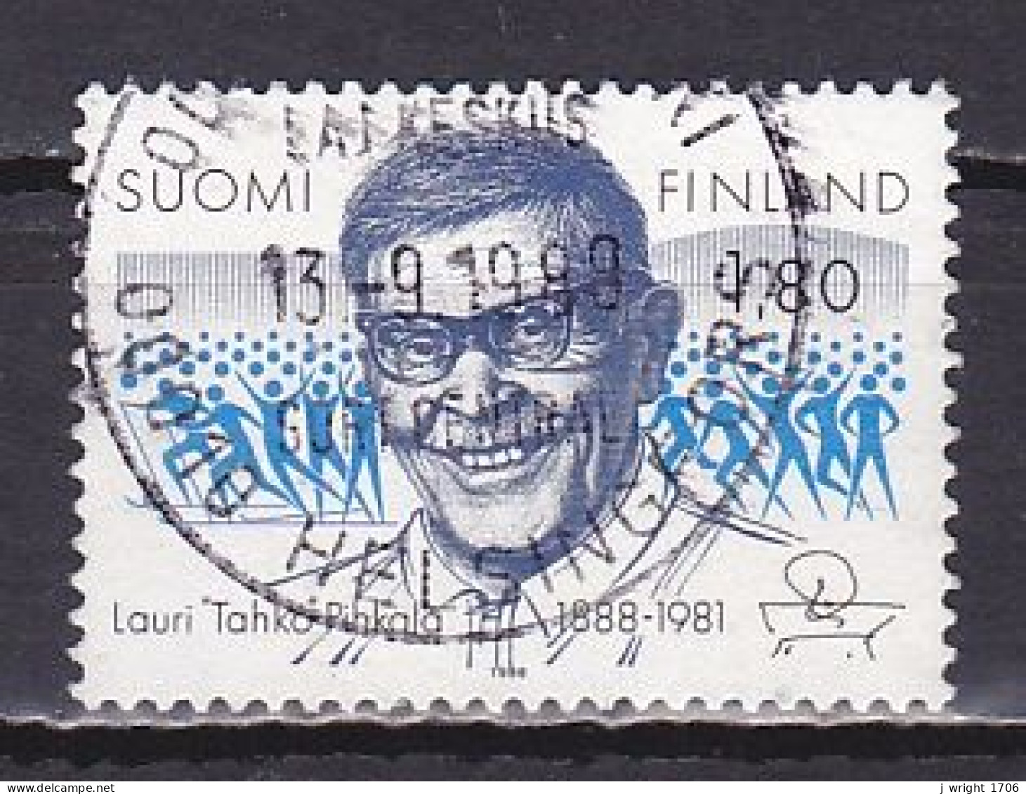 Finland, 1988, Lauri Pihkala, 1.80mk, USED - Used Stamps