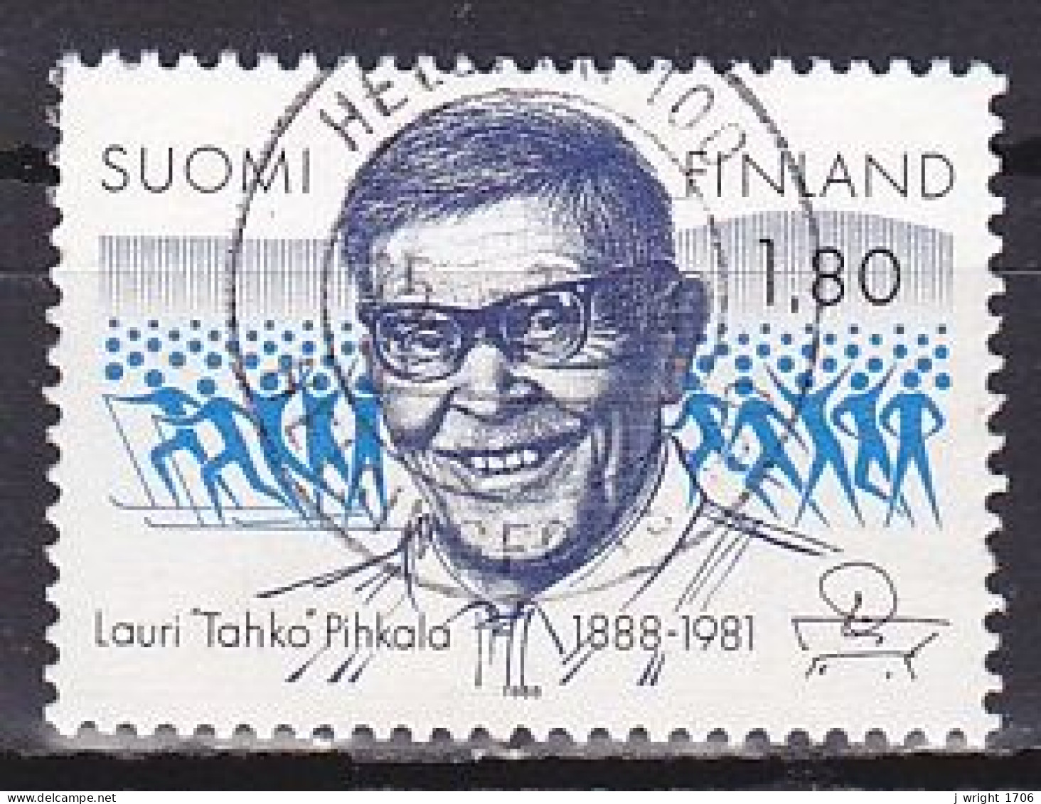 Finland, 1988, Lauri Pihkala, 1.80mk, USED - Used Stamps
