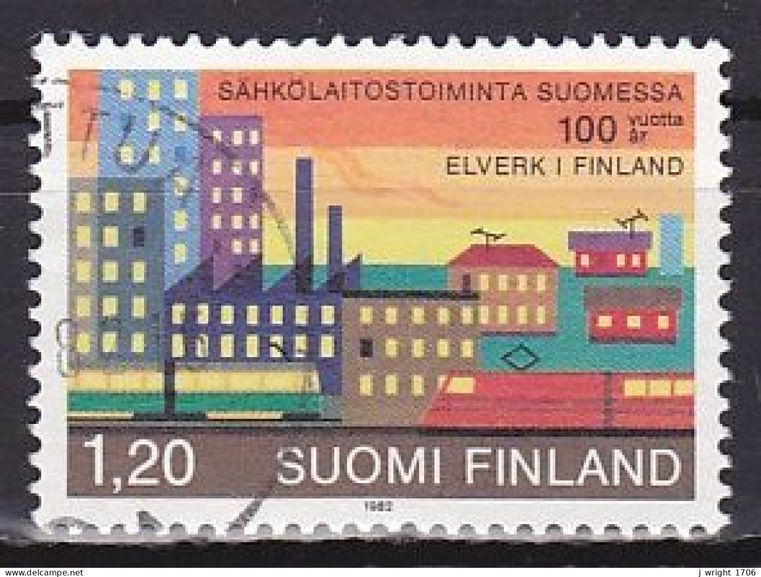 Finland, 1982, Electric Power Stations Centenary, 1.20mk, USED - Oblitérés