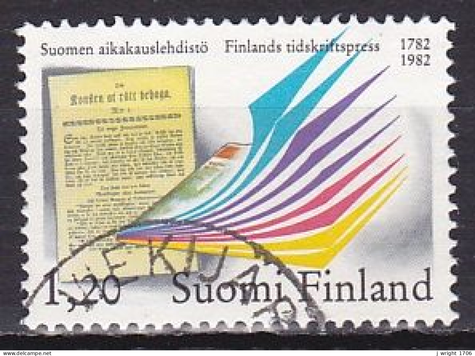 Finland, 1982, Finnish Periodicals Bicentenary, 1.20mk, USED - Gebraucht