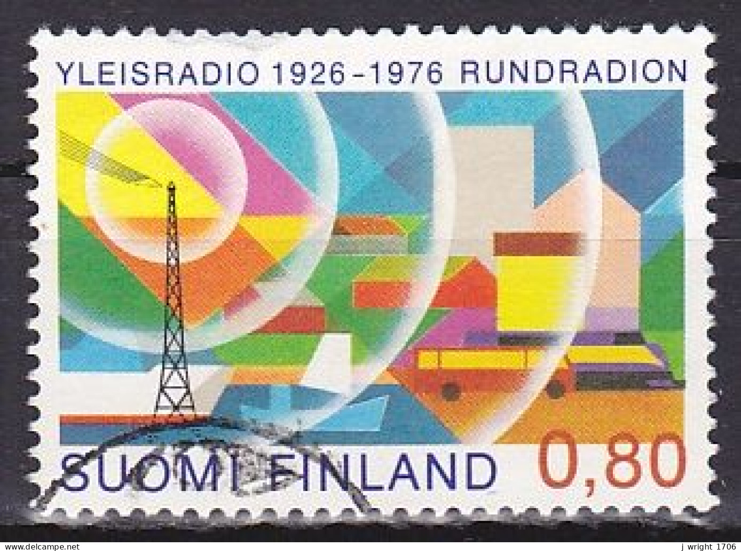 Finland, 1976, Radio Broadcasting In Finland 50th Anniv, 0.80mk, USED - Gebraucht
