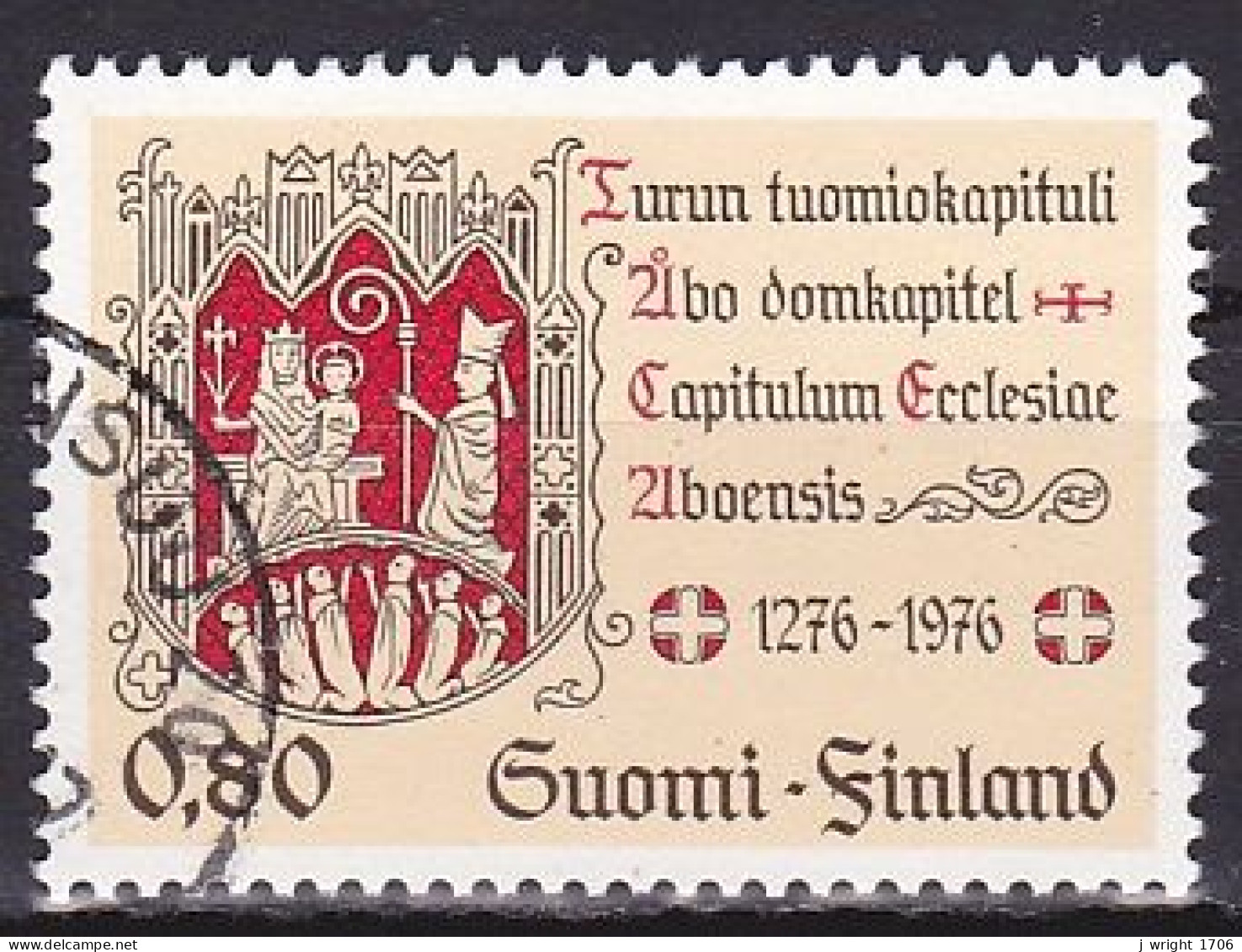 Finland, 1976, Turku Cathedral Chapter 700th Anniv, 0.80mk, USED - Gebraucht