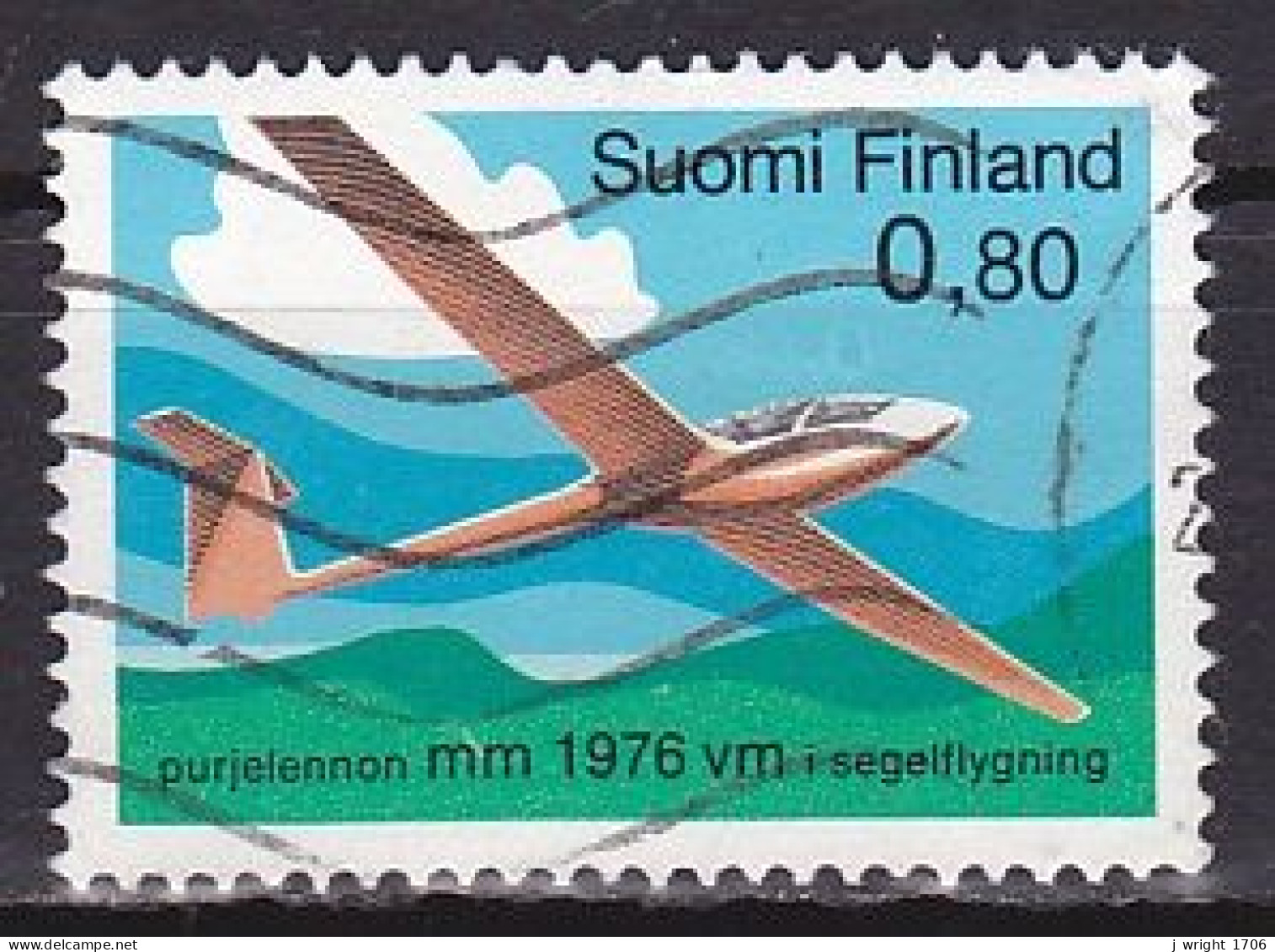 Finland, 1976, World Gliding Championships, 0.80mk, USED - Used Stamps