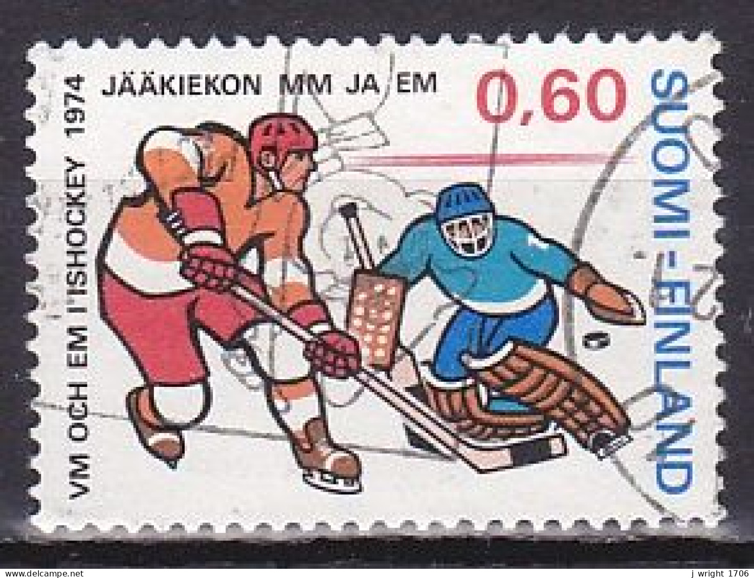 Finland, 1974, World Ice Hockey Championships, 0.60mk, USED - Gebraucht