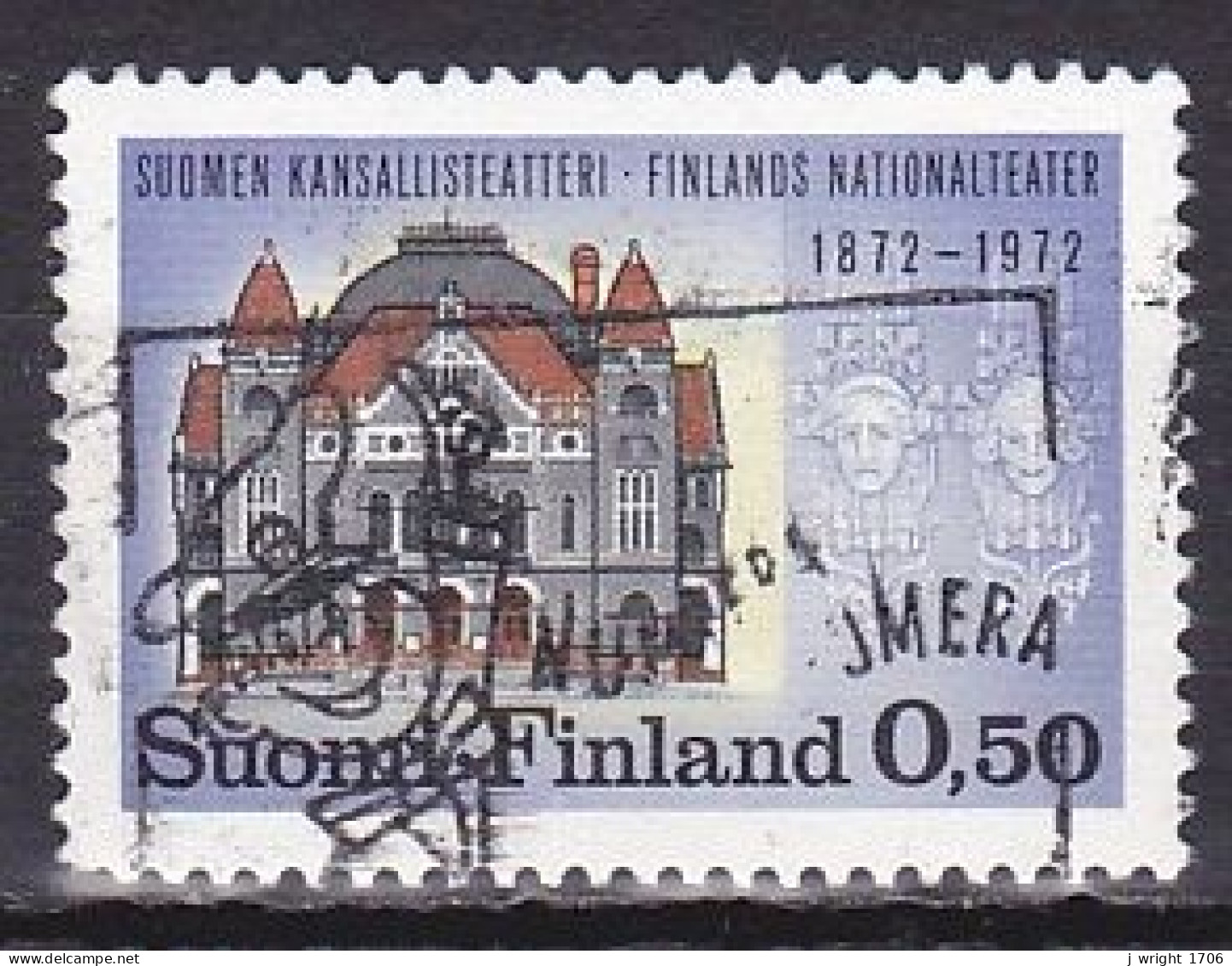 Finland, 1972, National Theatre Centenary, 0.50mk, USED - Gebruikt