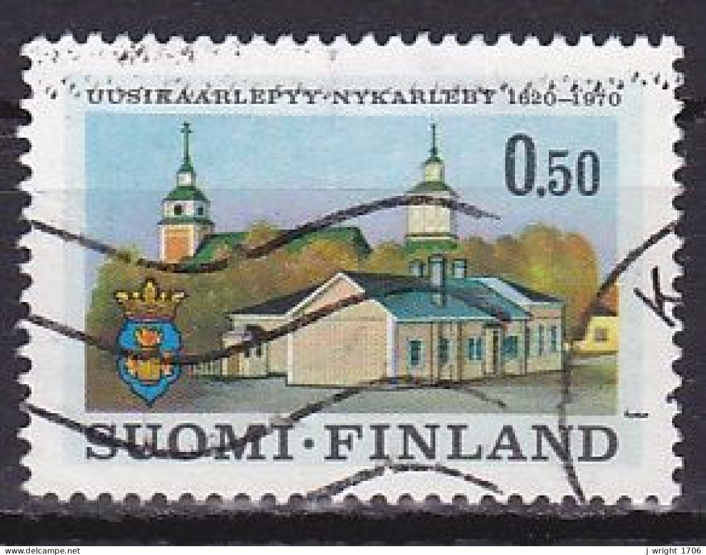 Finland, 1970, Uuskaarlepyy/Nykarleby 350th Anniv, 0.50mk, USED - Used Stamps