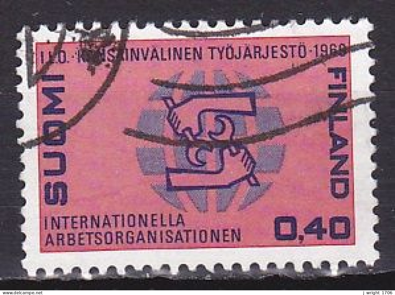 Finland, 1969, ILO 50th Anniv, 0.40mk, USED - Oblitérés