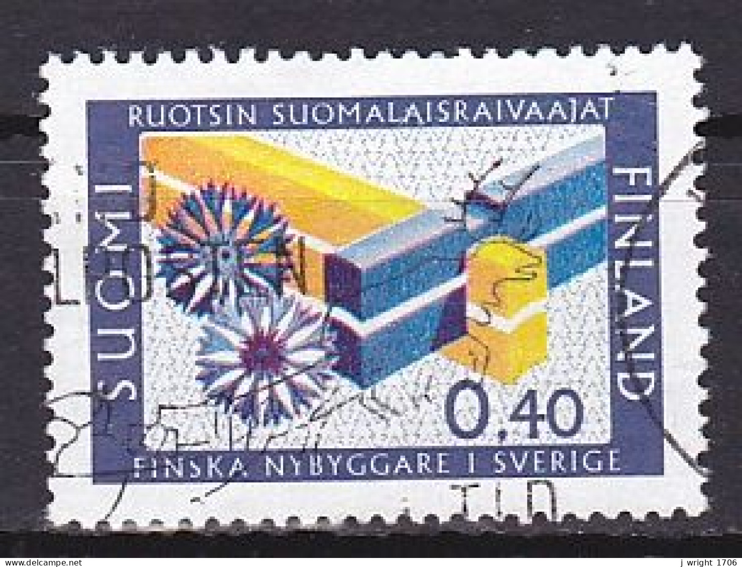 Finland, 1967, Finnish Settlers In Sweden, 0.40mk, USED - Used Stamps